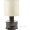 Image de Lampe de table en lin beige et céramique noir Catherine - Serax