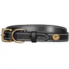 Image de Collier pour chien cuir plat Dy'on Noir XL DC31ABL75