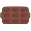 Image de PV-BAK-5102 Moule à madeleines silicone 9 empreintes 37x23x2 cm marron mat