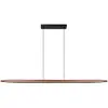 Image de Suspension LED Japandi noir et bois clair, barre 28W dimmable CCT 2200-4000K