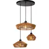 Image de Lucide Suspension triple Yunkai - Bois clair