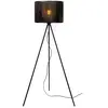 Image de Lucide Lampadaire abat-jour rotin - Noir