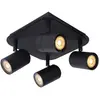Image de Lucide Plafonnier Lennert 4 spots - Noir