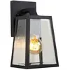 Image de Applique extérieure Lucide Matslot E27 60W noire verre