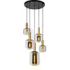 Image de Lucide suspension Joanet - or et verre fumé