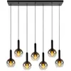 Image de Lucide Suspension 7 globes verre fumé - Noir
