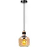 Image de Suspension ILONA Lucide verre/bois noir Ø18cm 1xE27