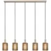 Image de Suspension moderne taupe ? 5 abat-jour cylindriques E27 40W Lucide Lambres