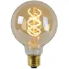 Image de Ampoule LED filament globe ambrée E27 5W 2200K dimmable 260 lm Lucide