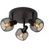 Image de Plafonnier rond loft 3 spots noir Maren E14 40W Lucide