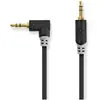 Image de Nedis Câble Audio Stéréo Jack 3.5mm Droit vers Jack 3.5mm Coudé 1m Gris anthracite