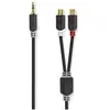 Image de Nedis Câble Audio Jack 3.5mm Mâle vers Double RCA Femelle 0,2m Gris anthracite