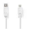Image de Nedis Câble USB 2.0 A vers Micro-B plat - 1 m Blanc