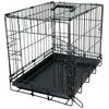 Image de Cage de transport pour chien avec 2 portes tirroir plastic Duvoplus Fer Pliable Noir 123x77x83 cm 780/385