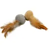 Image de Jouet peluche pour chat balles avec plumes Duvoplus Cushy (2x3) Marron 12x4x5 cm 12084