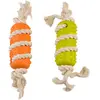 Image de Jouet pour chien Duvoplus stick en caoutchouc avec coton Bambou/Riz Orange 29x6,5x6,5 cm 13516
