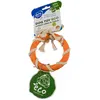 Image de Jouet pour chien Duvoplus bague en caoutchouc avec conton Bambou/Riz Orange 12,5x12,5x3,2 cm 13521