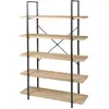 Image de Etagère design industriel bois et métal Dock - L. 100 x H. 174 cm - Noir