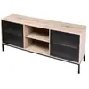 Image de Meuble tv 2 portes Soho en bois et métal - Beige et noir