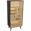 Image de Bibliothèque contemporaine effet bois Chelsea - L. 60 x H. 140 cm - Noir