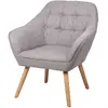 Image de Fauteuil Oly en tissu avec Pieds en bois - Gris clair
