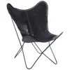 Image de Fauteuil Design en Cuir Papillon 92cm Noir