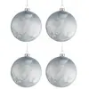Image de Lot de 4 Boules de Noël Glacé 10cm - Bleu