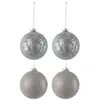 Image de Lot de 4 Boules de Noël Design Atop 10cm Gris