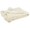 Image de Plaid à Pompons Blanket 130x170cm Beige