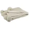 Image de Plaid à Pompons Blanket 130x170cm Beige Foncé
