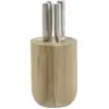 Image de Set de couteaux en acier gris avec bloc en bois marron 16x16x35cm Base - Serax
