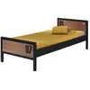 Image de MES Lit simple BORY - Marron et noir 90x200 cm