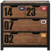 Image de Mes Commode 4 tiroirs pin massif - Marron noir