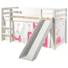 Image de Vipack PINO Lit mezzanine avec toboggan + Rideau de lit Princess