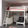 Image de Mes Chambre enfant lit surélevé avec fauteuil et commode - Blanc