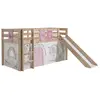 Image de Vipack PINO Lit Compact avec Toboggan + Rideau de lit BIRDY + 3 Pochettes Birdy