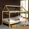 Image de MES Lit cabane avec matelas - Pin naturel