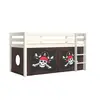 Image de MES Lit surélevé avec échelle - Blanc décor pirates