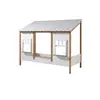 Image de MES Lit maison enfant avec sommier - Blanc/Naturel 90x200 cm