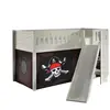 Image de MES Lit surélevé avec toboggan 90x200 cm - Décor pirate