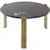 Image de Table basse en acier doré et marbre noir 35 x 60 cm Tribus - AYTM