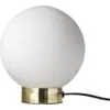 Image de Lampe de table en métal blanc et or 22,5 x 20 cm Barcelona - Dyberg Larsen