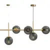 Image de Suspension longue en verre et métal doré - Dyberg Larsen