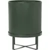 Image de Grand pot de jardinage en acier vert foncé 28 x 38 cm Bau - Ferm Living