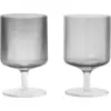 Image de 2 Verres à vin fumés Ripple - Ferm Living