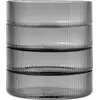 Image de Set de 4 Bols de service en verre gris fumé Ripple - Ferm Living