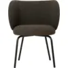 Image de Chaise en tissu noir sur pieds noirs 69 x 69 cm Rico - Ferm Living