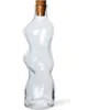 Image de Carafe en verre transparent et bouchon en liège 1L Dimple - Ferm Living