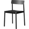 Image de Chaise en bois noir et sangles en lin noir Betty - &tradition