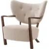 Image de Fauteuil lounge en noyer huilé et laine beige 85 x 85 x 84 cm Wulff ATD2 - &tradition